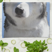 Wolvend Hond Handdoek Husky Malamute Theedoek (Gevouwen)
