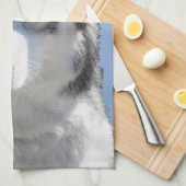 Wolvend Hond Handdoek Husky Malamute Theedoek (Quarter Fold)