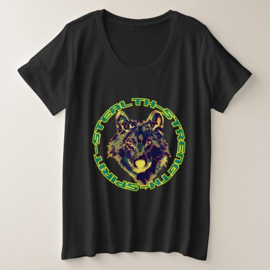 wolvenembleem grote maat t-shirt (Design voorkant)