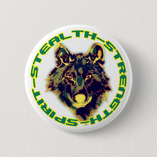 wolvenembleem ronde button 5,7 cm (Voorkant)