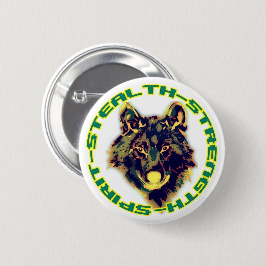 wolvenembleem ronde button 5,7 cm (Voorkant /achterkant)