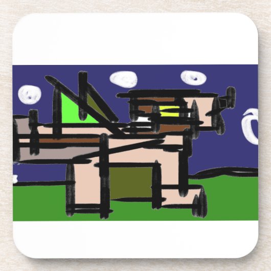 Wolvengehuil nacht bier onderzetter (Voorkant)