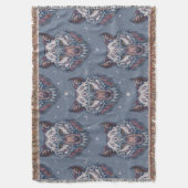 wolvenhoofden met boho-decoratie deken (Voorkant Verticaal)