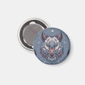 wolvenhoofden met boho-decoratie magneet (Voorkant / Achterkant)