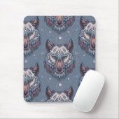 wolvenhoofden met boho-decoratie muismat (Met muis)