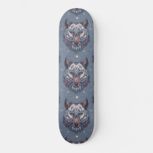 wolvenhoofden met boho-decoratie persoonlijk skateboard