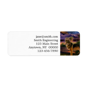 Wolvenjacht in de bergen etiket