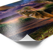 Wolvenjacht in de bergen foto afdruk (Hoek)