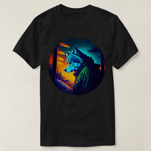 Wolvenjager in het bos t-shirt (Design voorkant)