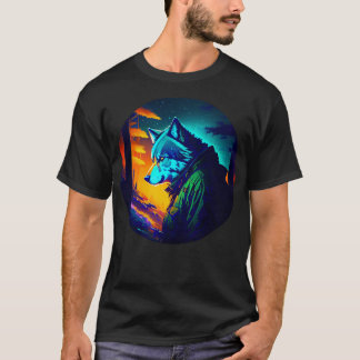 Wolvenjager in het bos t-shirt