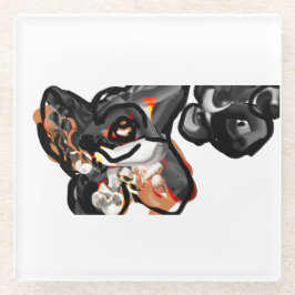 Wolvenpoot in lucht glazen onderzetter