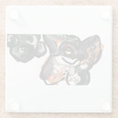 Wolvenpoot in lucht glazen onderzetter (Achterkant)