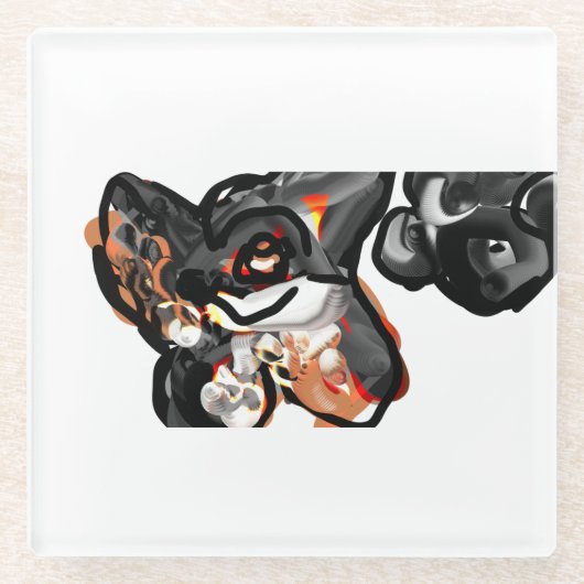 Wolvenpoot in lucht glazen onderzetter (Voorkant)