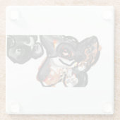 Wolvenpoot in lucht glazen onderzetter (Achterkant)