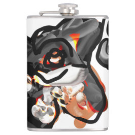 Wolvenpoot in lucht heupfles