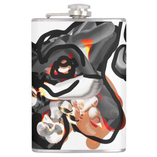 Wolvenpoot in lucht heupfles (Voorkant)