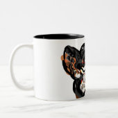 Wolvenpoot in lucht tweekleurige koffiemok (Links)