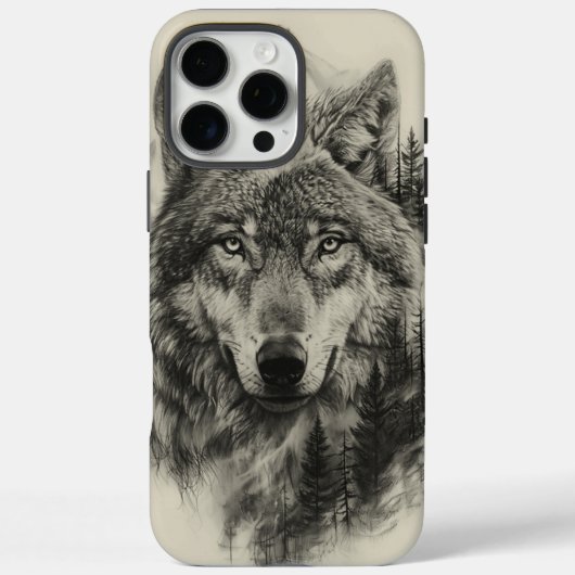 Wolvenportret in een rustig bos Case-Mate iPhone case (Achterkant)