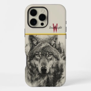 Wolvenportret in een rustig bos iPhone 16 pro max hoesje