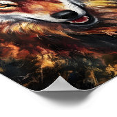 Wolvenportret in vuur poster (Hoek)