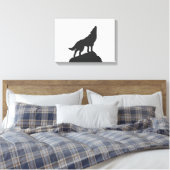 Wolvensilhouet — Kies achtergrondkleur Canvas Afdruk (Insitu (Slaapkamer))