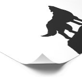 Wolvensilhouet — Kies achtergrondkleur Foto Afdruk (Hoek)