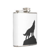 Wolvensilhouet — Kies achtergrondkleur Heupfles (Rechts)