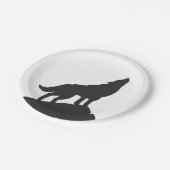 Wolvensilhouet — Kies achtergrondkleur Papieren Bordje (Gekanteld)