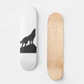 Wolvensilhouet — Kies achtergrondkleur Persoonlijk Skateboard (Voorkant)