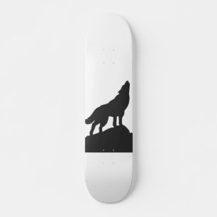 Wolvensilhouet — Kies achtergrondkleur Persoonlijk Skateboard