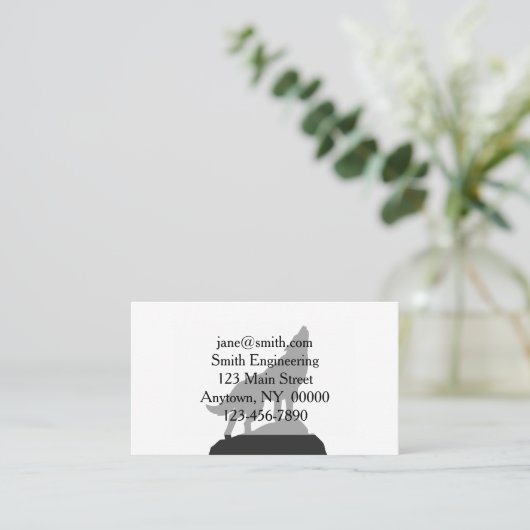 Wolvensilhouet — Kies achtergrondkleur Visitekaartje (Staand voorkant)