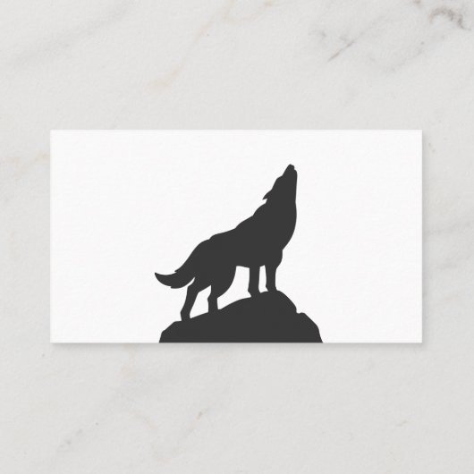 Wolvensilhouet — Kies achtergrondkleur Visitekaartje (Achterkant)