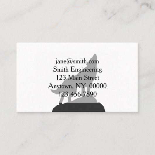 Wolvensilhouet — Kies achtergrondkleur Visitekaartje (Voorkant)