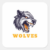 Wolvensticker Vierkante Sticker (Voorkant)
