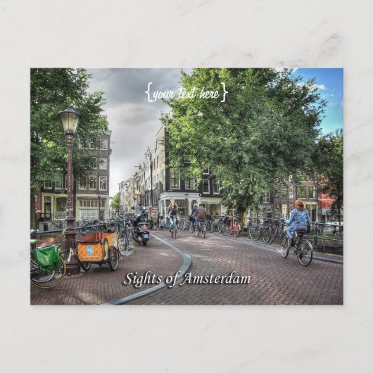 Wolvenstraat Singel Bridge, Sights of Amsterdam Briefkaart (Voorkant)