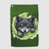 Wolvenwelp in het groen: golfhanddoek (Voorkant)
