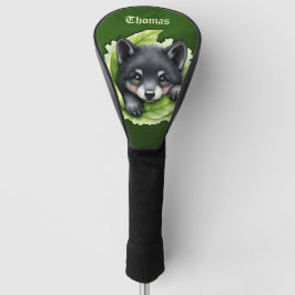 Wolvenwelp in het groen: golfheadcover