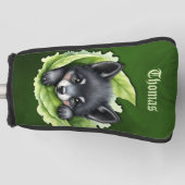 Wolvenwelp in het groen: golfheadcover (Voorkant)