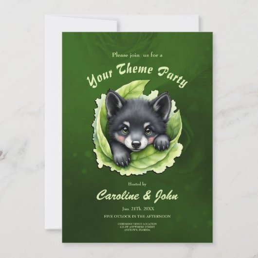 Wolvenwelp in het groen: kaart (Voorkant)