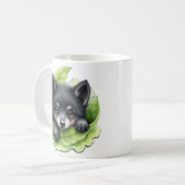 Wolvenwelp in het groen: koffiemok (Voorkant links)