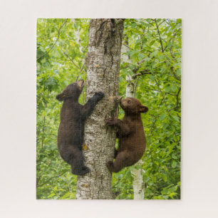 Wolvenwelpen klimmen in boom legpuzzel