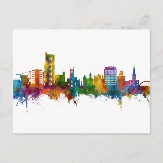 Wolverhampton England Skyline Briefkaart (Voorkant)