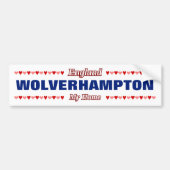 WOLVERHAMPTON - Mijn thuisland - Engeland; Harten Bumpersticker (Voorkant)