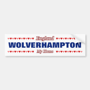 WOLVERHAMPTON - Mijn thuisland - Engeland; Harten Bumpersticker