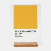 Wolverhampton Wolf Gold - Heldere achtergrond Acryl Bord (Voorkant)