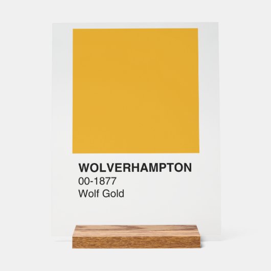 Wolverhampton Wolf Gold - Heldere achtergrond Acryl Bord (Voorkant)