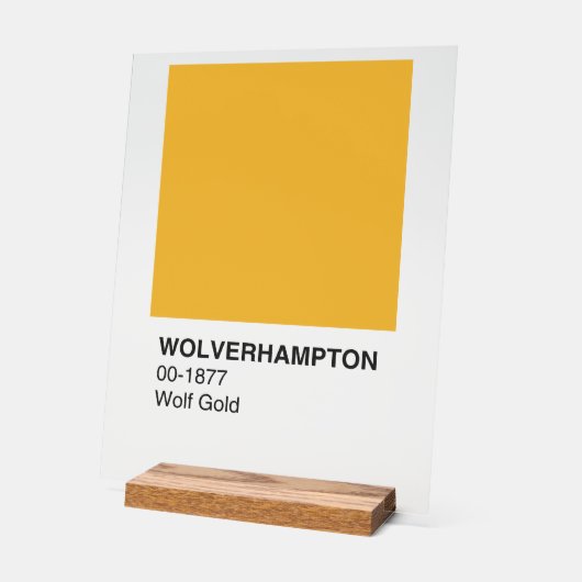 Wolverhampton Wolf Gold - Heldere achtergrond Acryl Bord (Hoek)