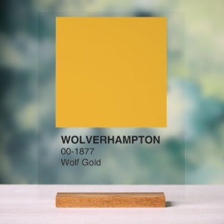 Wolverhampton Wolf Gold - Heldere achtergrond Acryl Bord