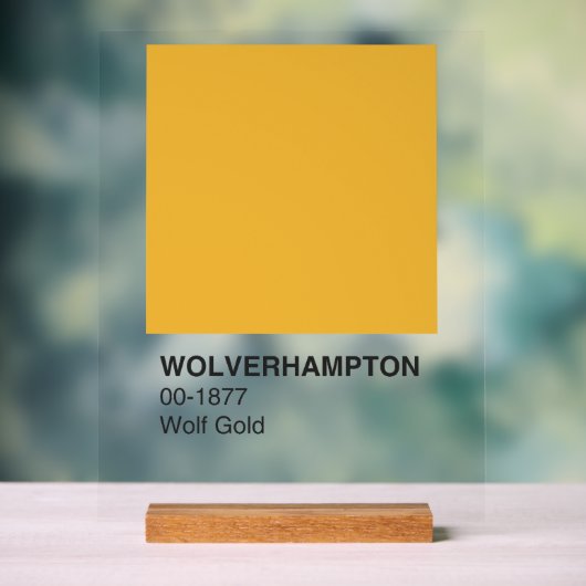 Wolverhampton Wolf Gold - Heldere achtergrond Acryl Bord (Neutraal)