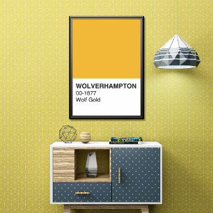 Wolverhampton Wolf Gold - Volledige breedte Perfect Poster